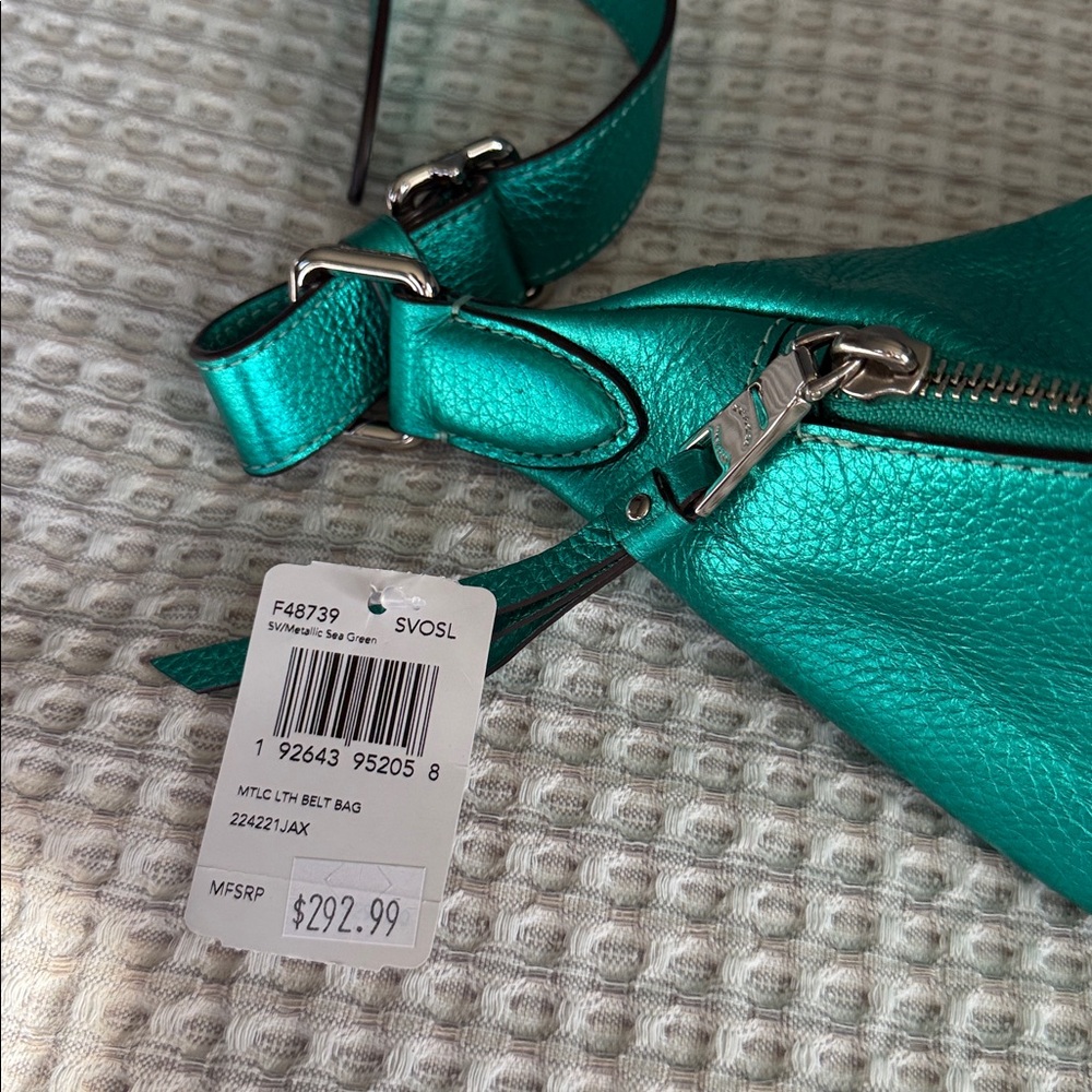 Coach Teal Leather Women's Bag - Picture 2 of 9